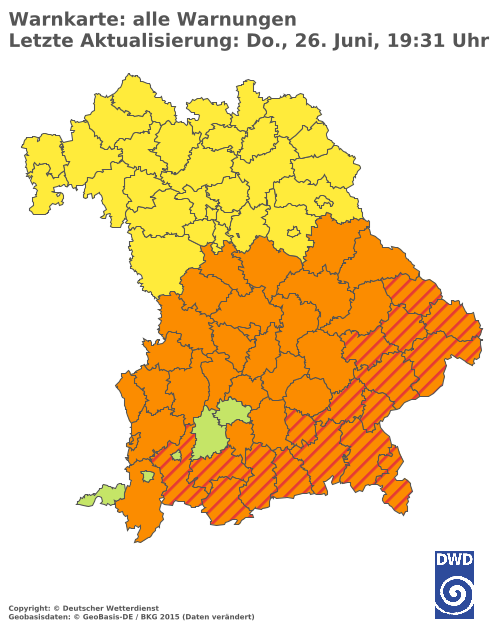 Aktuelle Wetterwarnungen für  Hannover