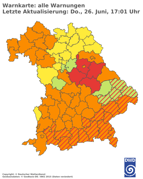 Aktuelle Wetterwarnungen für  Hannover