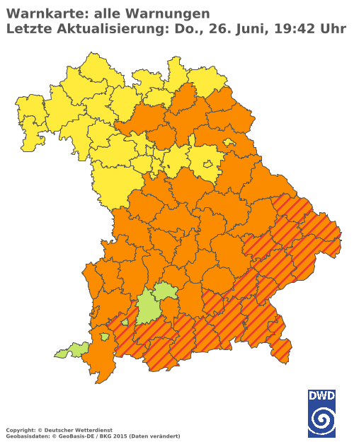 Aktuelle Wetterwarnungen für  Hannover
