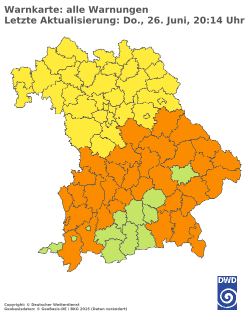 Aktuelle Wetterwarnungen für  Hannover