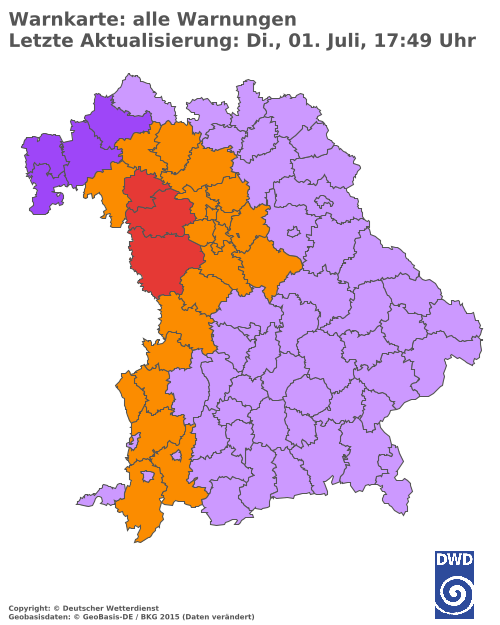 Aktuelle Wetterwarnungen für  Hannover