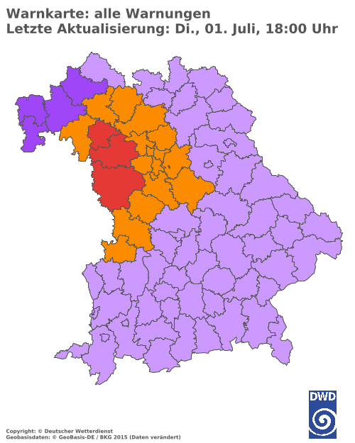 Aktuelle Wetterwarnungen für  Hannover