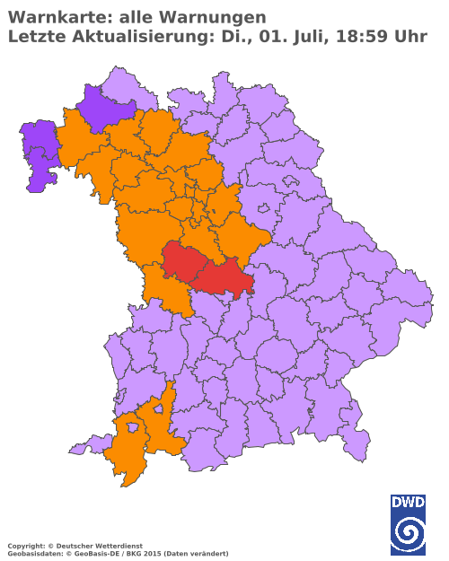 Aktuelle Wetterwarnungen für  Hannover