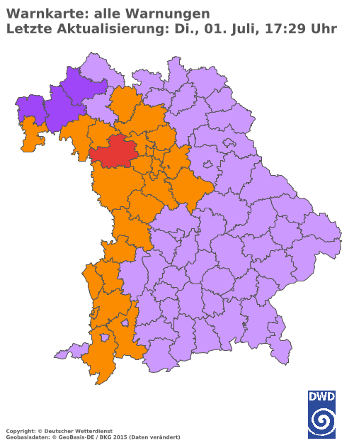 Aktuelle Wetterwarnungen für  Hannover