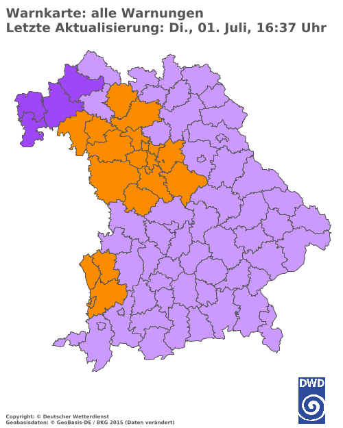 Aktuelle Wetterwarnungen für  Hannover