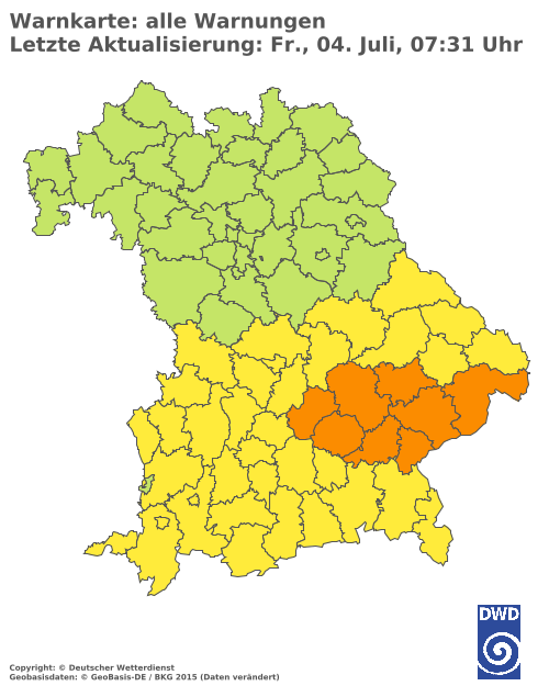 Aktuelle Wetterwarnungen für  Hannover