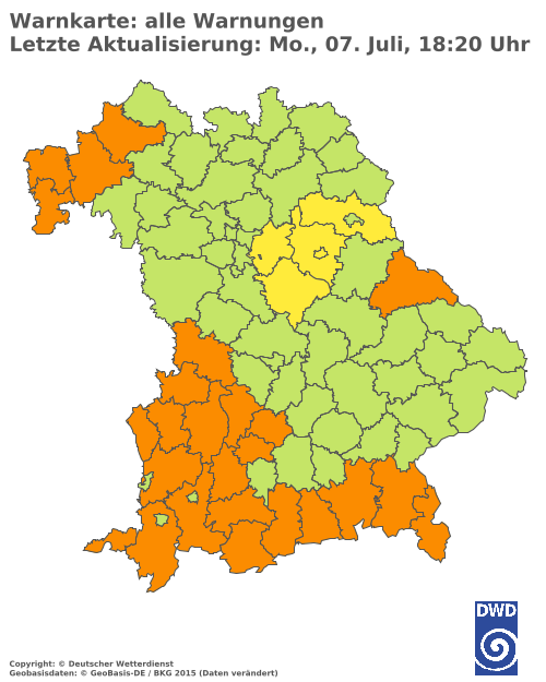 Aktuelle Wetterwarnungen für  Hannover