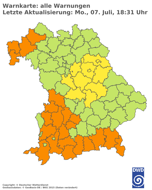 Aktuelle Wetterwarnungen für  Hannover