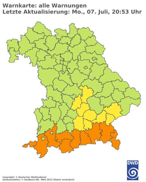 Aktuelle Wetterwarnungen für  Hannover
