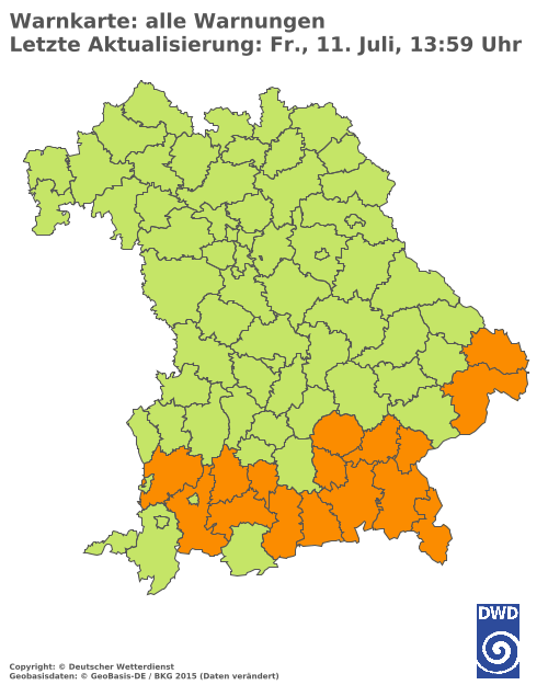Aktuelle Wetterwarnungen für  Hannover