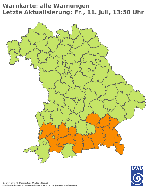 Aktuelle Wetterwarnungen für  Hannover
