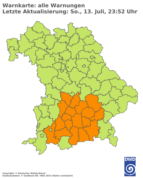Aktuelle Wetterwarnungen für  Hannover