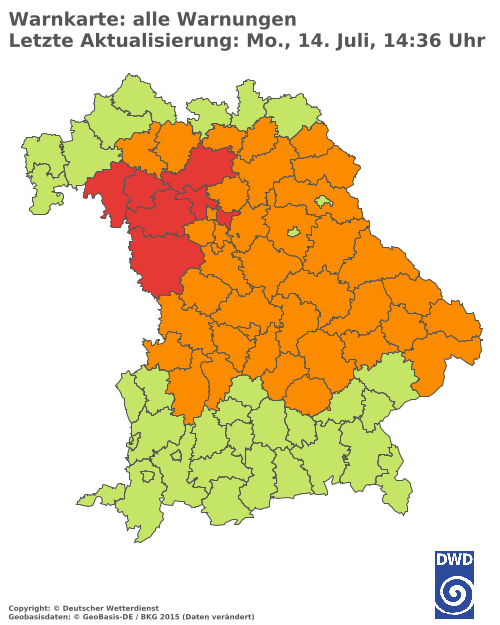 Aktuelle Wetterwarnungen für  Hannover