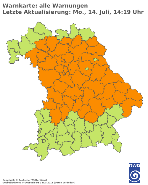 Aktuelle Wetterwarnungen für  Hannover