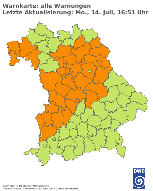 Aktuelle Wetterwarnungen für  Hannover