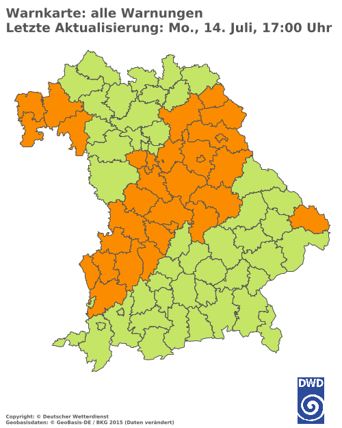 Aktuelle Wetterwarnungen für  Hannover