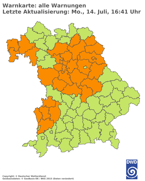 Aktuelle Wetterwarnungen für  Hannover