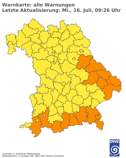 Aktuelle Wetterwarnungen für  Hannover