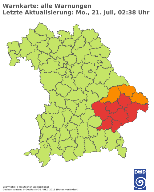 Aktuelle Wetterwarnungen für  Hannover
