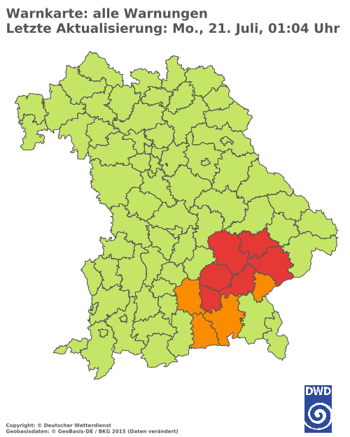 Aktuelle Wetterwarnungen für  Hannover