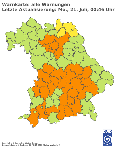 Aktuelle Wetterwarnungen für  Hannover