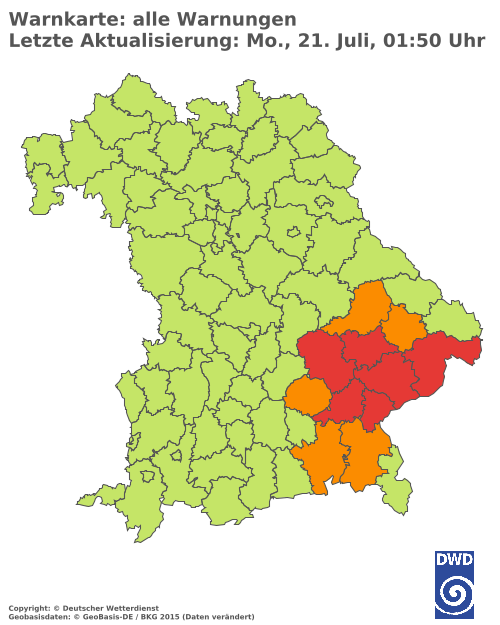 Aktuelle Wetterwarnungen für  Hannover