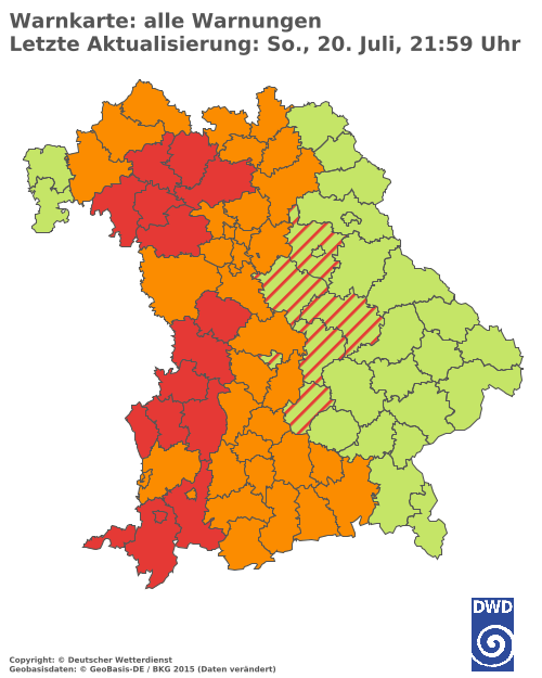 Aktuelle Wetterwarnungen für  Hannover