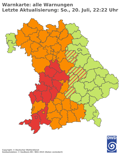 Aktuelle Wetterwarnungen für  Hannover