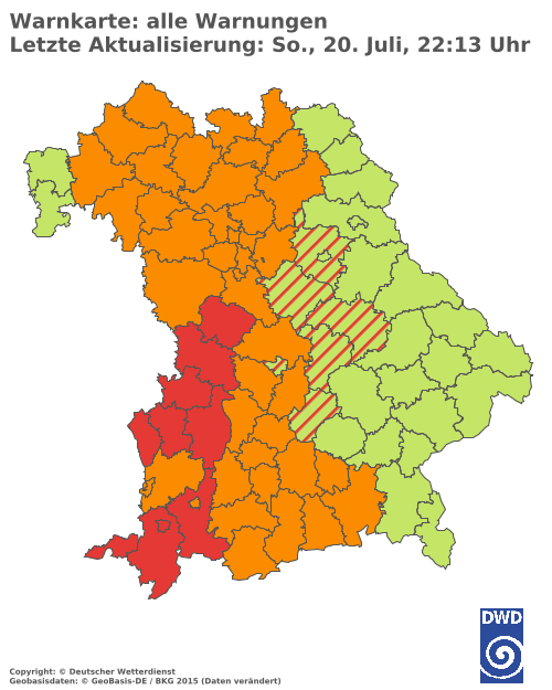 Aktuelle Wetterwarnungen für  Hannover