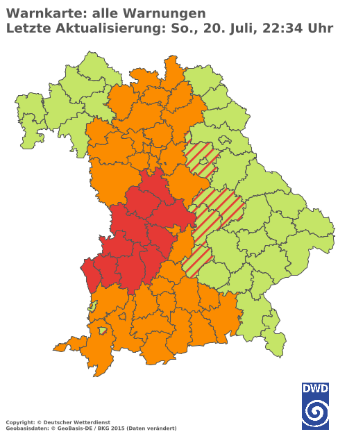 Aktuelle Wetterwarnungen für  Hannover