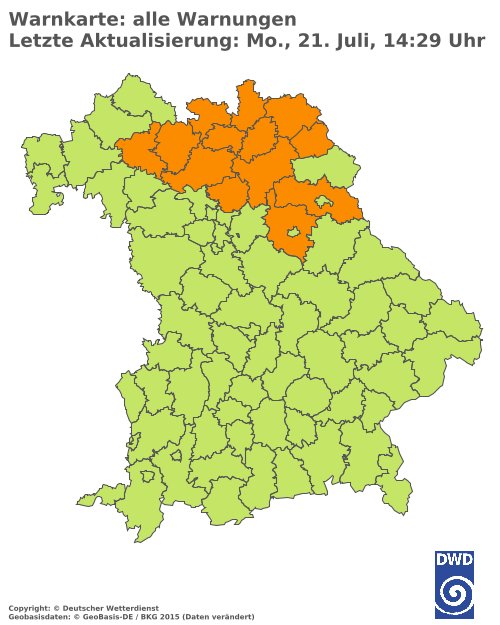 Aktuelle Wetterwarnungen für  Hannover
