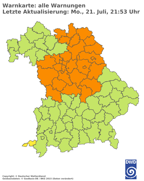 Aktuelle Wetterwarnungen für  Hannover