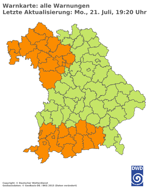 Aktuelle Wetterwarnungen für  Hannover