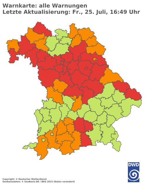 Aktuelle Wetterwarnungen für  Hannover