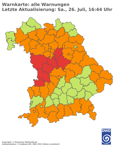 Aktuelle Wetterwarnungen für  Hannover