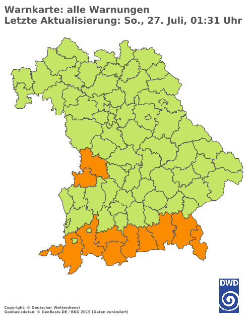 Aktuelle Wetterwarnungen für  Hannover
