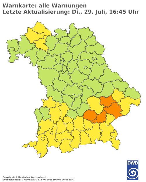 Aktuelle Wetterwarnungen für  Hannover