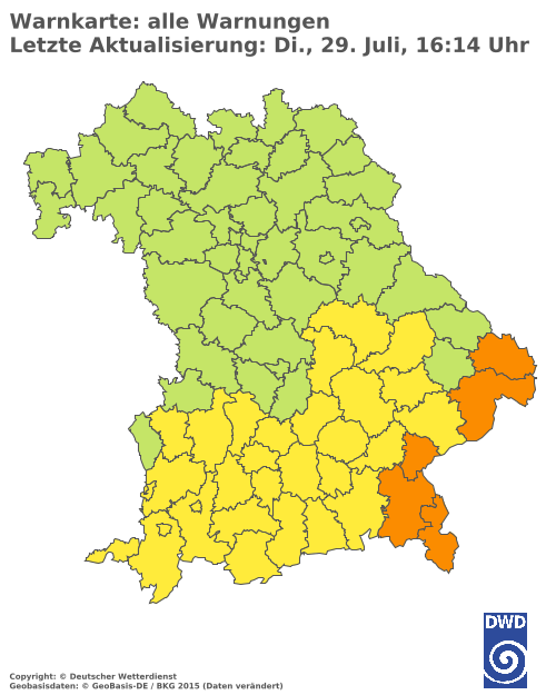 Aktuelle Wetterwarnungen für  Hannover