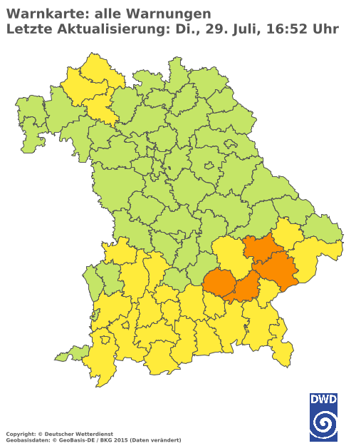 Aktuelle Wetterwarnungen für  Hannover