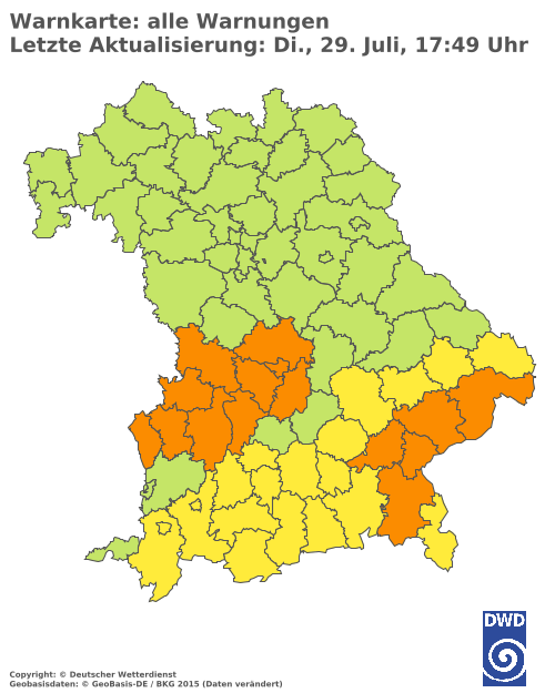 Aktuelle Wetterwarnungen für  Hannover