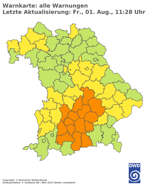 Aktuelle Wetterwarnungen für  Hannover
