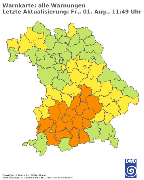 Aktuelle Wetterwarnungen für  Hannover