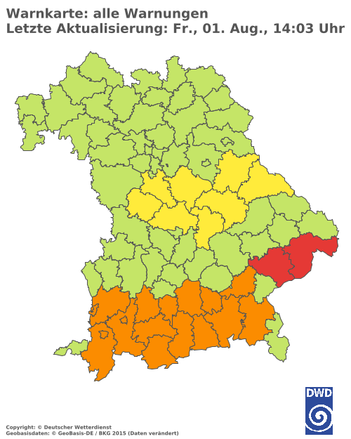 Aktuelle Wetterwarnungen für  Hannover