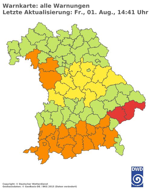 Aktuelle Wetterwarnungen für  Hannover