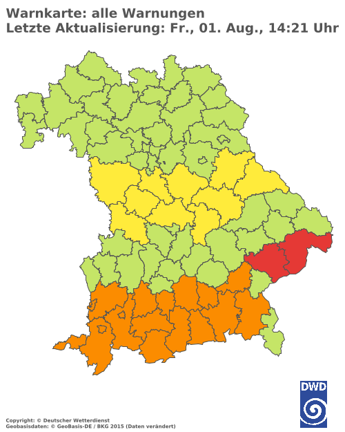 Aktuelle Wetterwarnungen für  Hannover