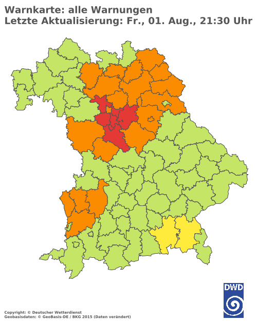 Aktuelle Wetterwarnungen für  Hannover
