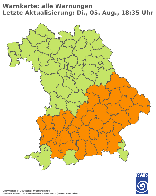 Aktuelle Wetterwarnungen für  Hannover