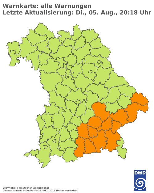 Aktuelle Wetterwarnungen für  Hannover