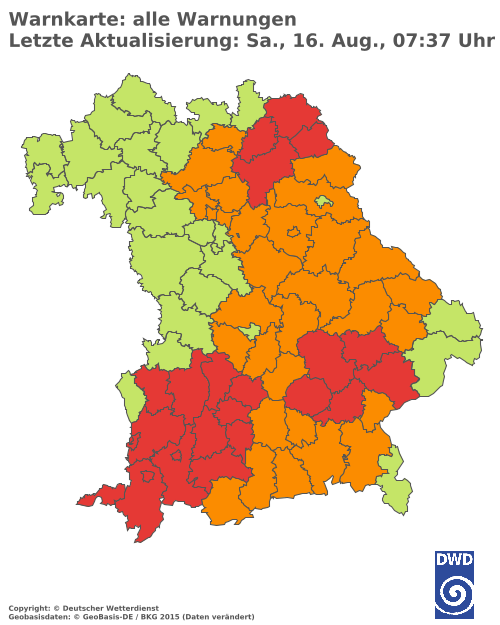 Aktuelle Wetterwarnungen für  Hannover