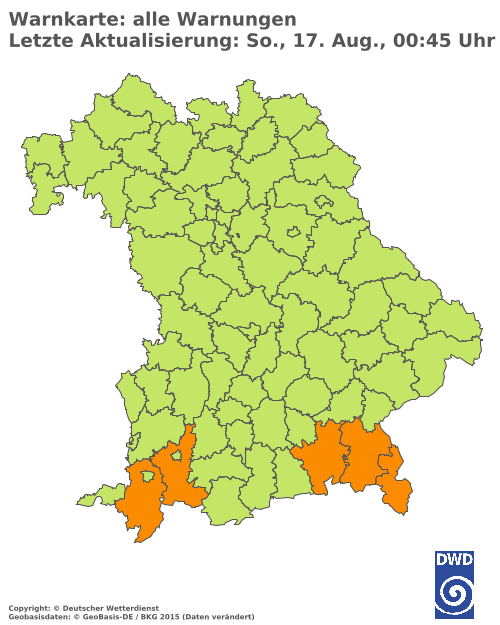 Aktuelle Wetterwarnungen für  Hannover